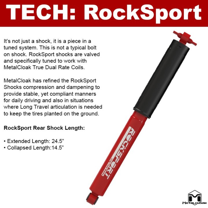Amortyzatory RockSport RED Long Travel tylne, para, TJ/LJ METALCLOAK - ujęcie 2