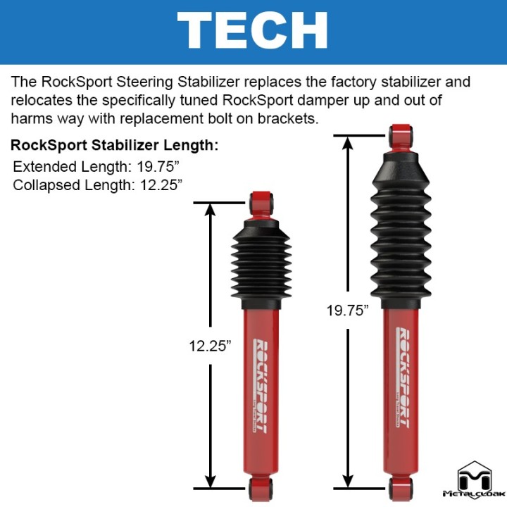 Zestaw amortyzatora kierowniczego RockSport RED, TJ/LJ METALCLOAK - ujęcie 2