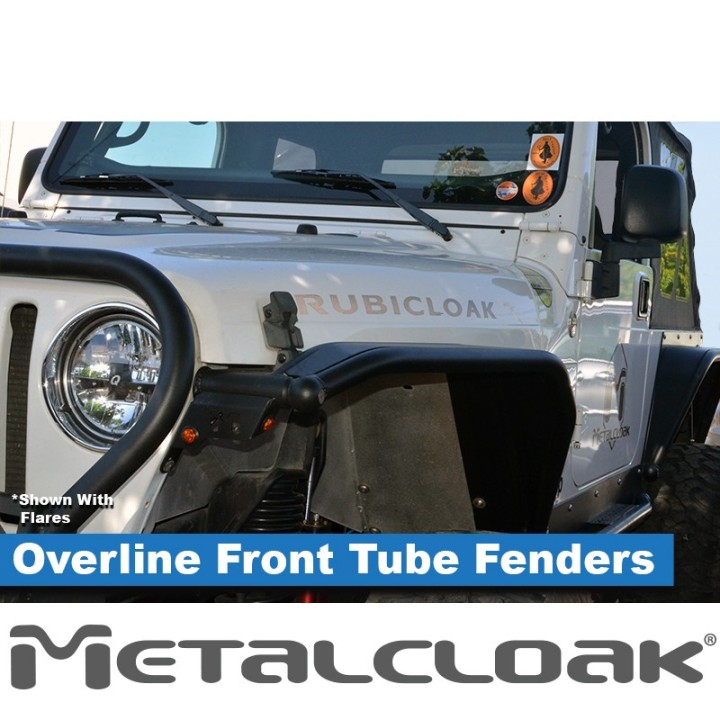 Nadkola rurowe Overline, przod, para, TJ/LJ, czarna powloka proszkowa METALCLOAK - ujęcie 3