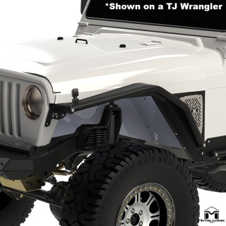 Nakladki przednie Arched 4", para, TJ/LJ/YJ, czarna powloka proszkowa METALCLOAK - ujęcie 2