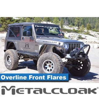Nakladki przednie Overline plaskie 4", para, TJ/LJ/YJ, czarna powloka proszkowa METALCLOAK - ujęcie 2