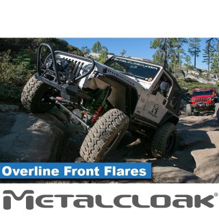Nakladki przednie Overline 6", para, TJ/LJ/YJ, czarna powloka proszkowa METALCLOAK - ujęcie 2
