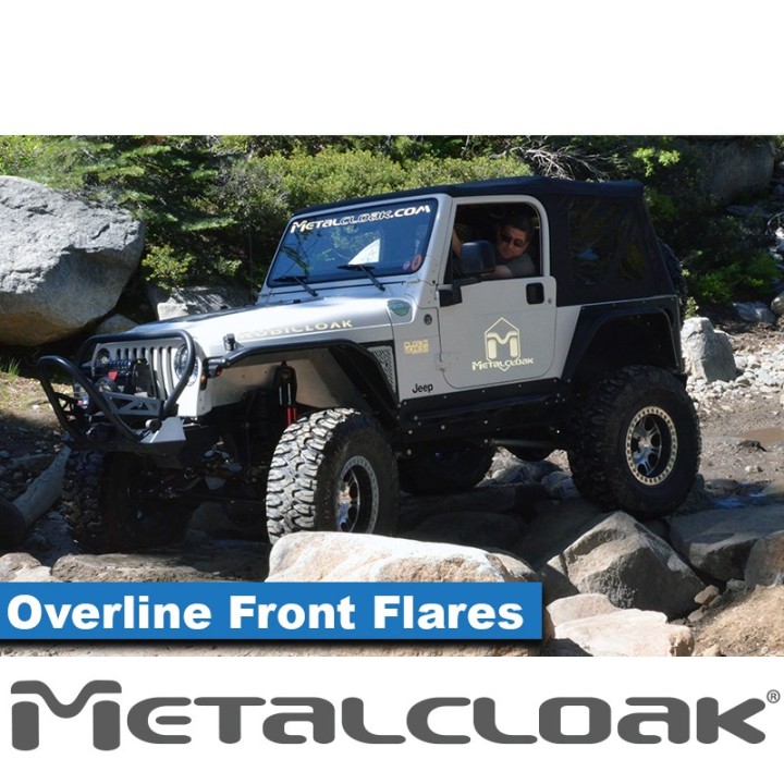 Nakladki przednie Overline 6", para, TJ/LJ/YJ, czarna powloka proszkowa METALCLOAK - ujęcie 3