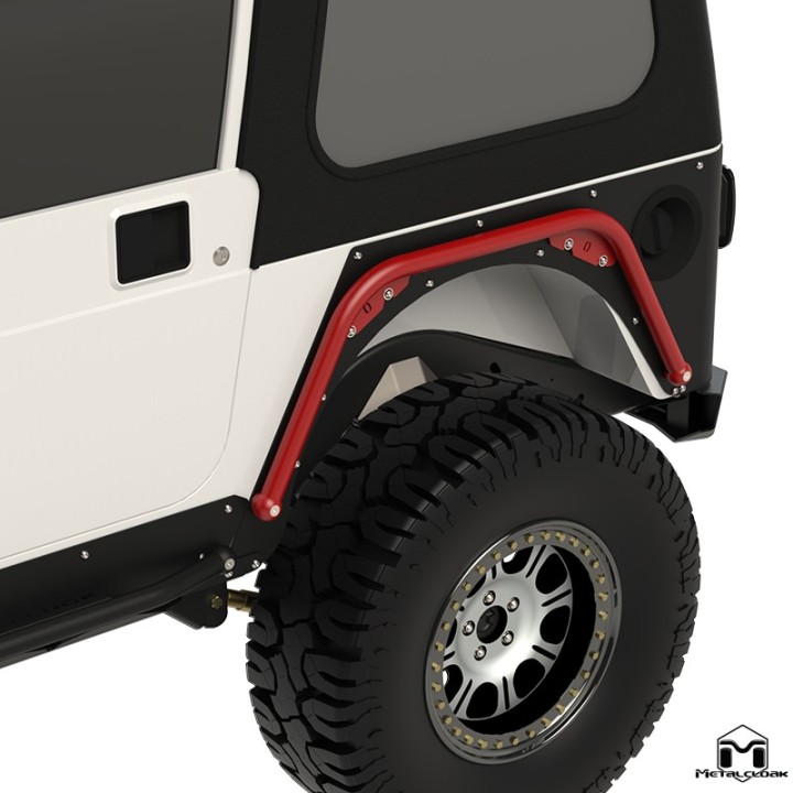 Listwa Rub Rail tylna 1,5", para, TJ/LJ/YJ/CJ7/CJ8, czarna powloka proszkowa METALCLOAK
