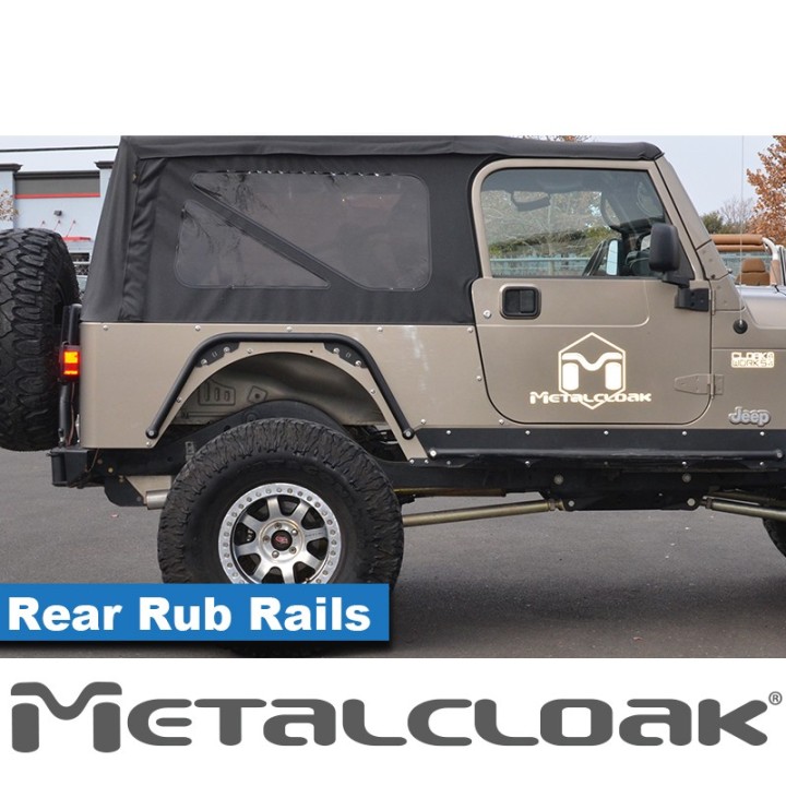 Listwa Rub Rail tylna 1,5", para, TJ/LJ/YJ/CJ7/CJ8, czarna powloka proszkowa METALCLOAK - ujęcie 3