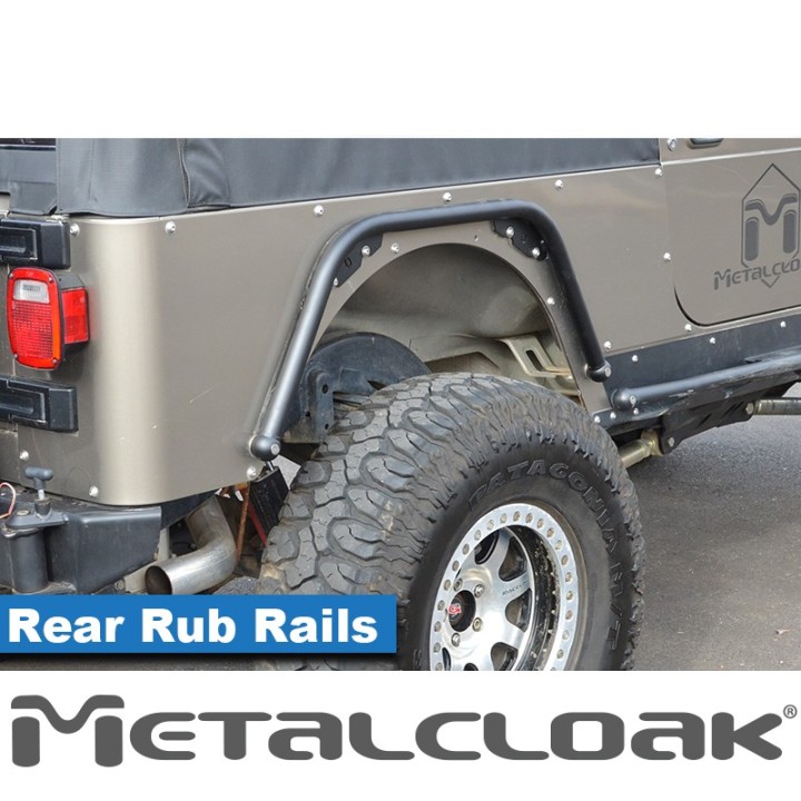 Listwa Rub Rail tylna 1,5", para, TJ/LJ/YJ/CJ7/CJ8, czarna powloka proszkowa METALCLOAK - ujęcie 4