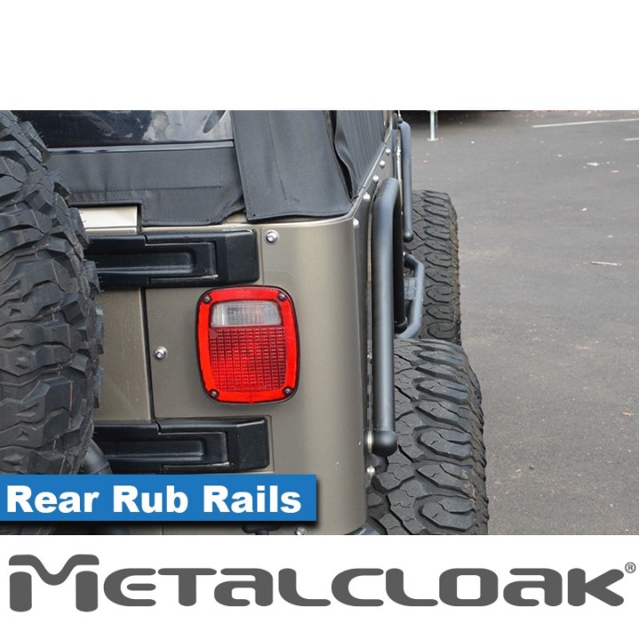 Listwa Rub Rail tylna 1,5", para, TJ/LJ/YJ/CJ7/CJ8, czarna powloka proszkowa METALCLOAK - ujęcie 5