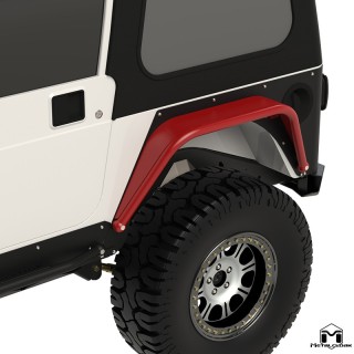 Nakladki tylne 6", para, TJ/LJ/YJ/CJ5-8, czarna powloka proszkowa METALCLOAK