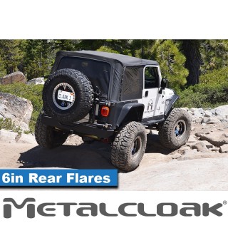 Nakladki tylne 6", para, TJ/LJ/YJ/CJ5-8, czarna powloka proszkowa METALCLOAK - ujęcie 2