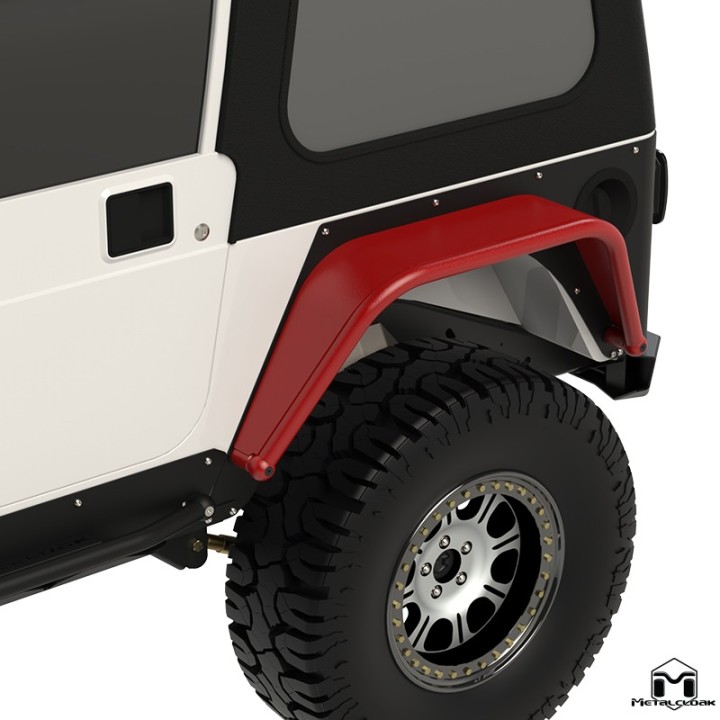 Nakladki tylne 8", para, TJ/LJ/YJ/CJ5-8, czarna powloka proszkowa METALCLOAK