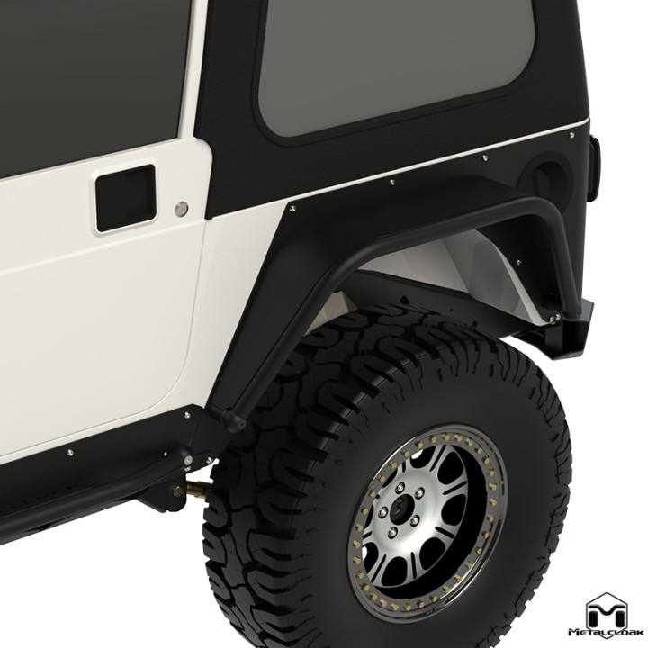 Nakladki tylne 8", para, TJ/LJ/YJ/CJ5-8, czarna powloka proszkowa METALCLOAK - ujęcie 6