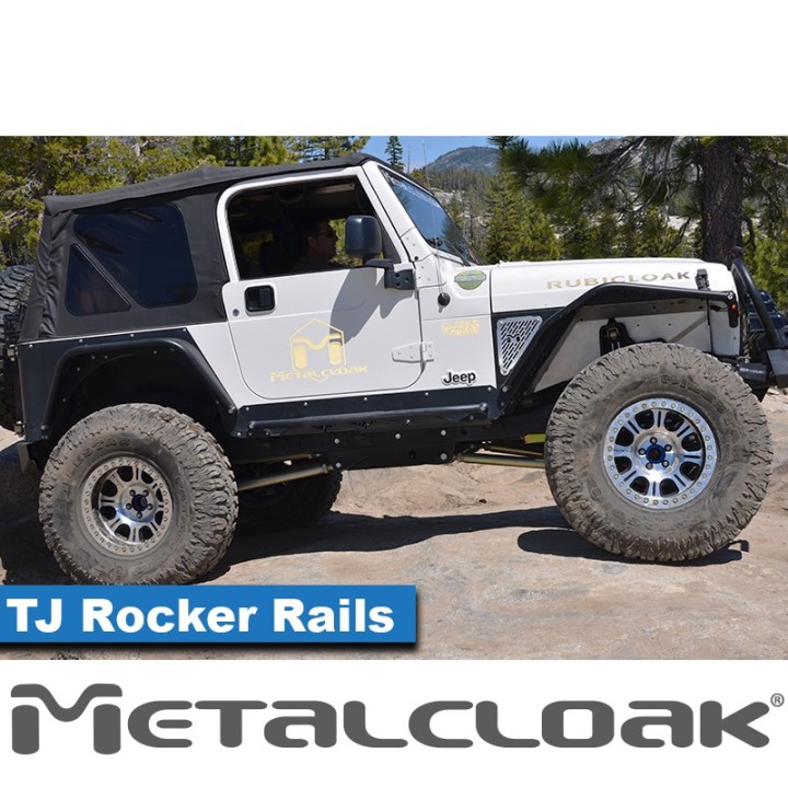 Progi Rocker Rail, para, TJ Wrangler, czarna powloka proszkowa METALCLOAK - ujęcie 4