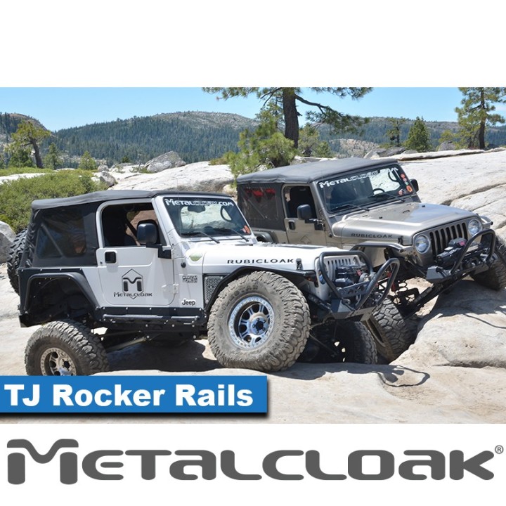 Progi Rocker Rail, para, TJ Wrangler, czarna powloka proszkowa METALCLOAK - ujęcie 5