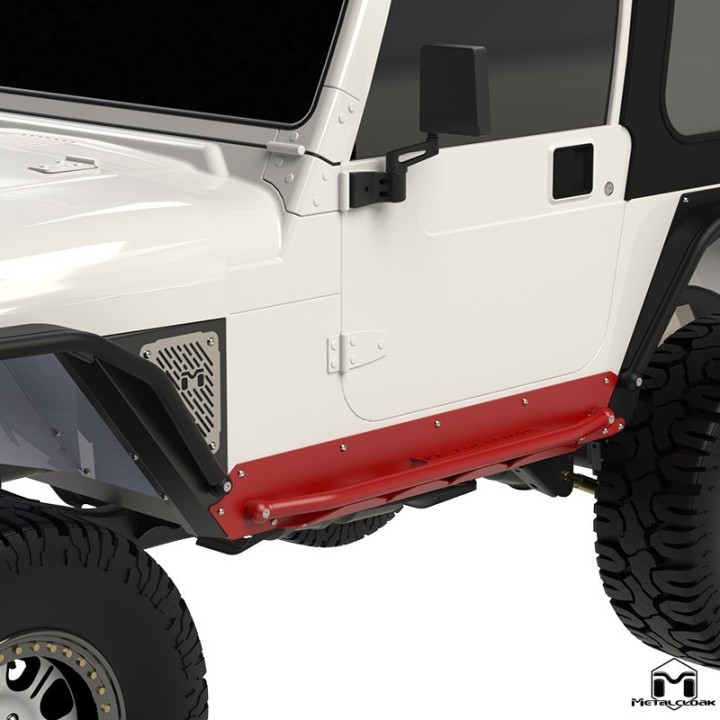 Progi Rocker Rail, para, TJ Wrangler, czarna powloka proszkowa METALCLOAK - ujęcie 2