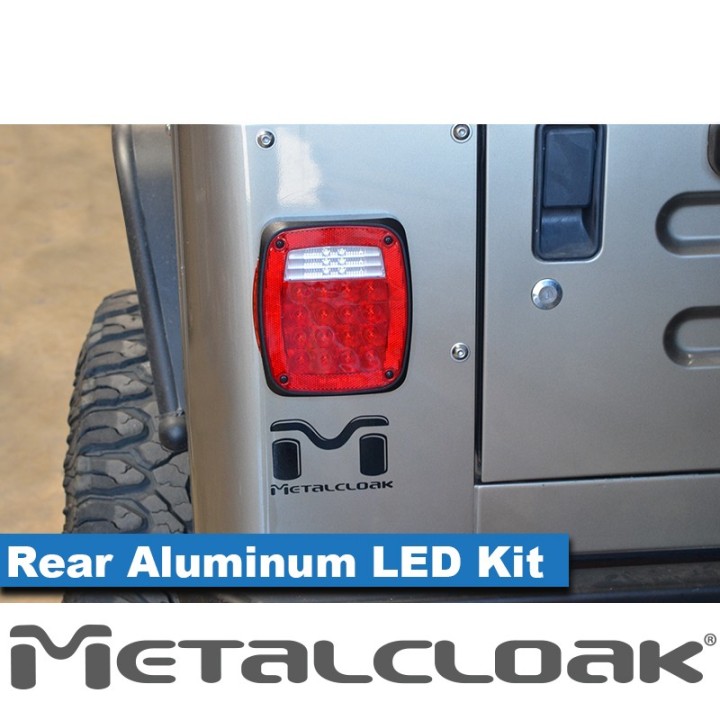 Lampy tylne LED niskoprofilowe, aluminium frezowane, Jeep CJ/YJ/TJ/LJ METALCLOAK - ujęcie 2