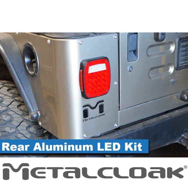 Lampy tylne LED niskoprofilowe, aluminium frezowane, Jeep CJ/YJ/TJ/LJ METALCLOAK - ujęcie 4