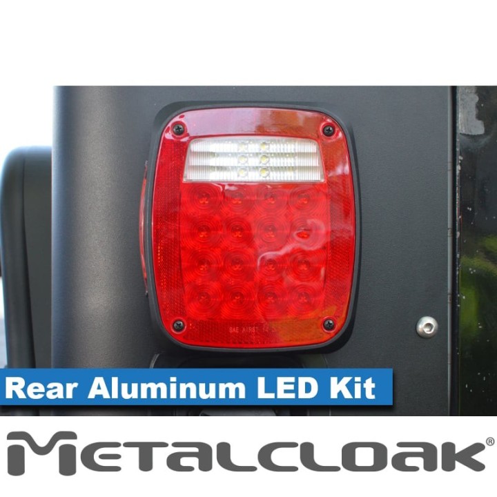 Lampy tylne LED niskoprofilowe, aluminium frezowane, Jeep CJ/YJ/TJ/LJ METALCLOAK - ujęcie 5
