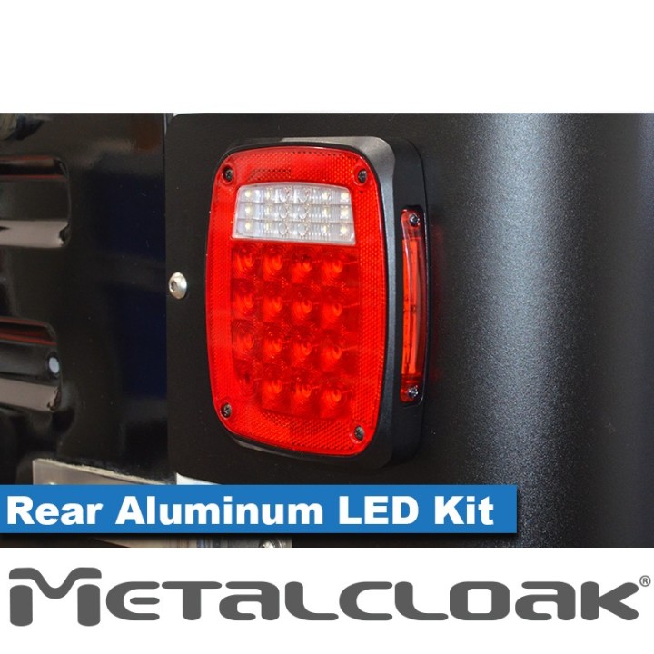 Lampy tylne LED niskoprofilowe, aluminium frezowane, Jeep CJ/YJ/TJ/LJ METALCLOAK - ujęcie 6