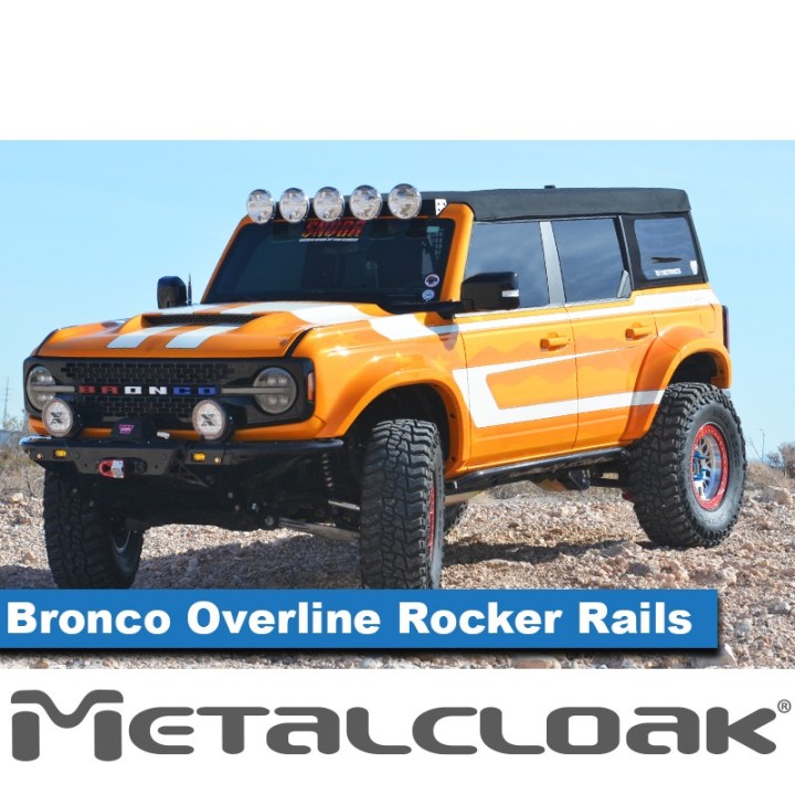 Progi Overline mocowane do ramy, 4-drzwiowy, czarna powloka proszkowa, Ford Bronco 6G METALCLOAK - ujęcie 2