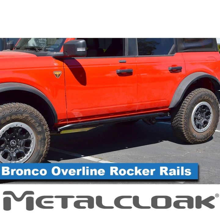 Progi Overline mocowane do ramy, 4-drzwiowy, czarna powloka proszkowa, Ford Bronco 6G METALCLOAK - ujęcie 4