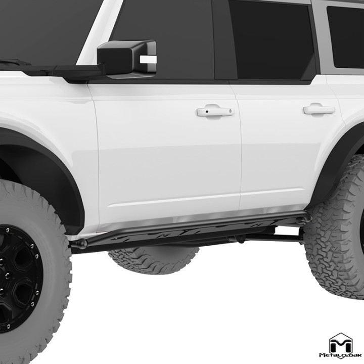 Progi Overline mocowane do ramy, 4-drzwiowy, czarna powloka proszkowa, Ford Bronco 6G METALCLOAK - ujęcie 6