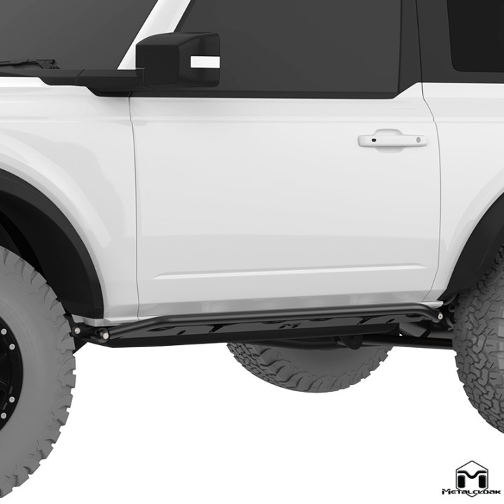 Progi Overline mocowane do ramy, 2-drzwiowy, czarna powloka proszkowa, Ford Bronco 6G METALCLOAK - ujęcie 5