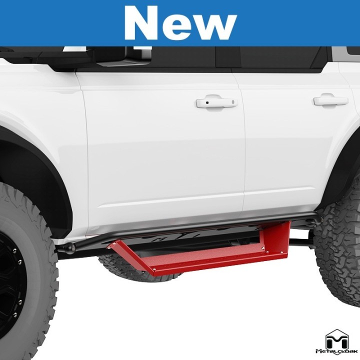 Stopien do progow Overline, 4-drzwiowy, czarna powloka proszkowa, Ford Bronco 6G METALCLOAK