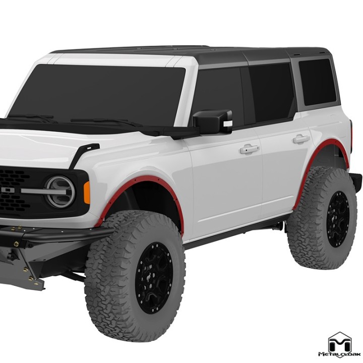 Zestaw Fender Delete, przod i tyl, 4-drzwiowy, czarna powloka proszkowa, Ford Bronco 6G METALCLOAK