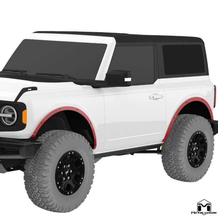 Zestaw Fender Delete, przod i tyl, 2-drzwiowy, czarna powloka proszkowa, Ford Bronco 6G METALCLOAK