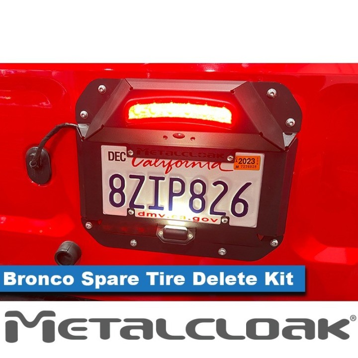 Zestaw usuwajacy nosnik kola zapasowego z relokacja tablicy, czarna powloka proszkowa, Ford Bronco 6G METALCLOAK - ujęcie 4