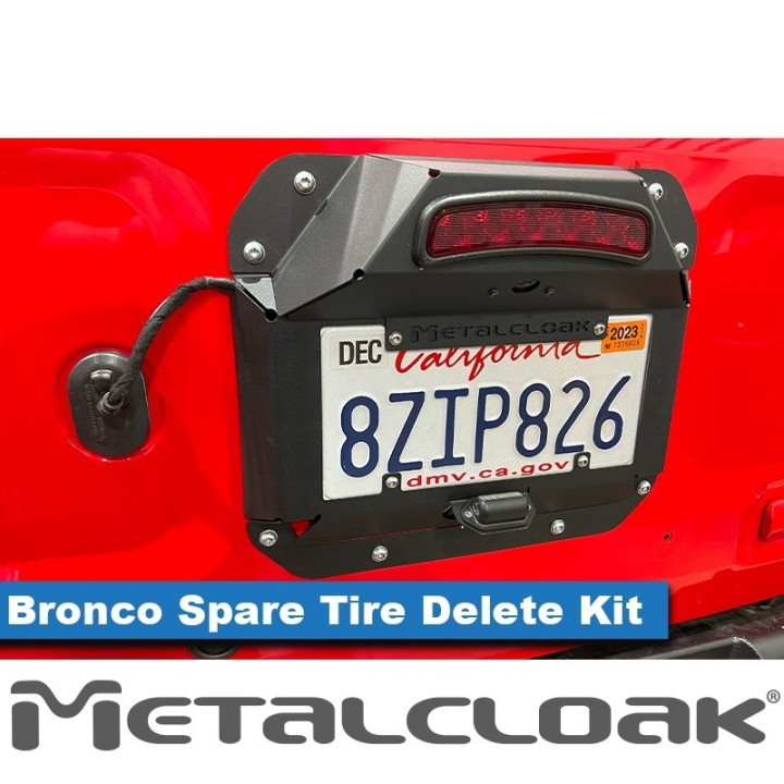 Zestaw usuwajacy nosnik kola zapasowego z relokacja tablicy, czarna powloka proszkowa, Ford Bronco 6G METALCLOAK - ujęcie 6