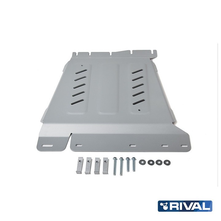 Osłona skrzyni biegów Rival — aluminium 6 mm — Nissan Navara D23 i D40, Frontier, Pathfinder R51