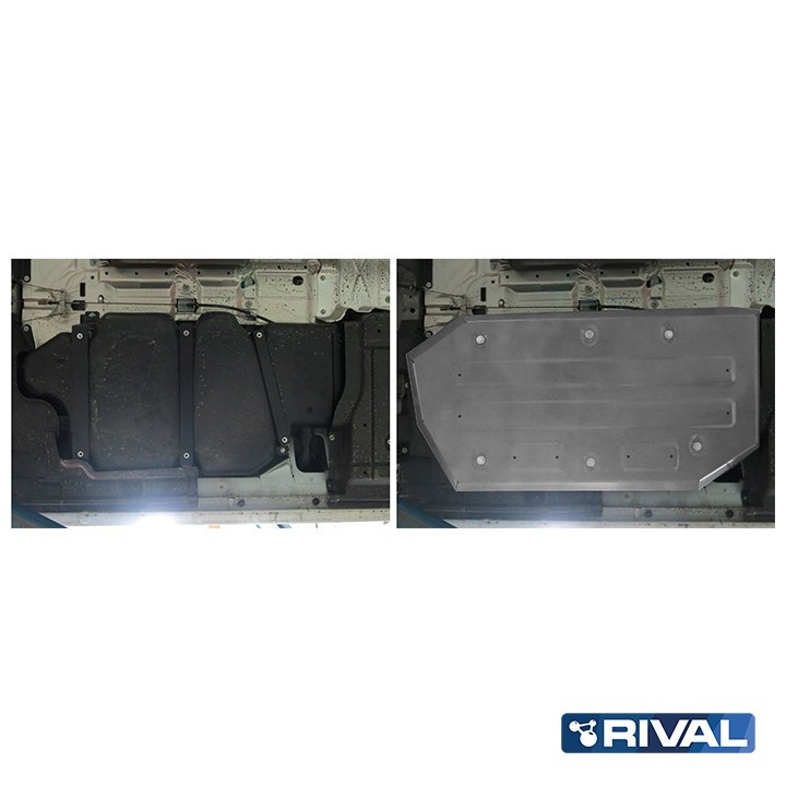 Osłona zbiornika paliwa Rival — aluminium 4 mm — VW Caravelle, Multivan, Transporter 2010-2019 - ujęcie 4