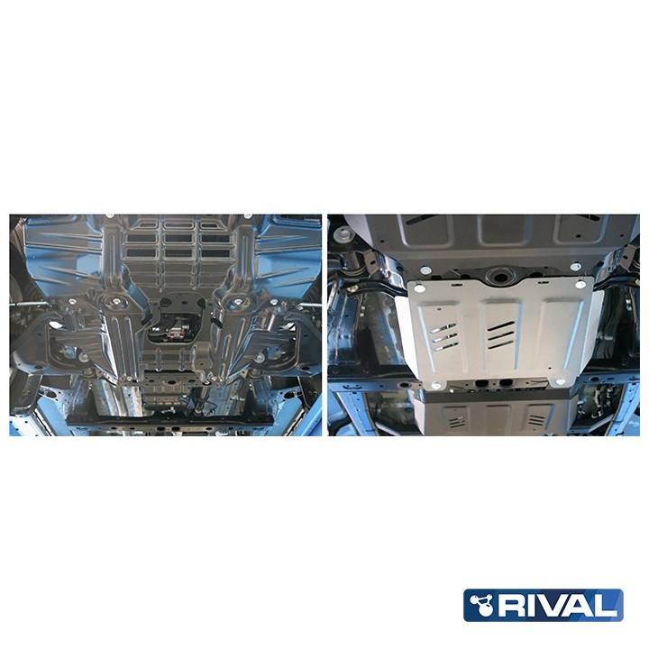 Osłona skrzyni biegów Rival — aluminium 4 mm — Toyota Hilux 2015-2020, 2020-2025 - ujęcie 4