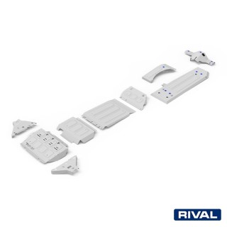 Zestaw osłon Rival pełny — z AdBlue, wahaczami i dyferencjałem — alu 6 mm — Ford Ranger 2011-2015, 2015-2022