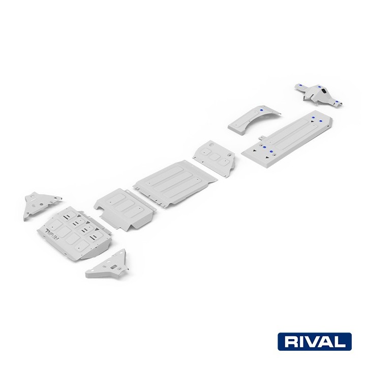 Zestaw osłon Rival pełny — z AdBlue, wahaczami i dyferencjałem — alu 6 mm — Ford Ranger 2011-2015, 2015-2022