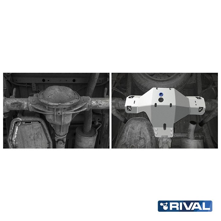 Osłona tylnego dyferencjału Rival — aluminium 6 mm — VW Amarok 2010-2016, 2016-2020 - ujęcie 2