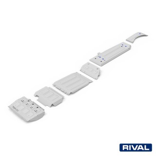 Zestaw osłon aluminiowych Rival 4 mm — chłodnica, silnik, skrzynia, reduktor, zbiornik paliwa i AdBlue — Ford Ranger - ujęcie 2