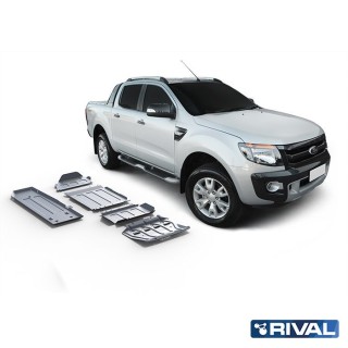 Zestaw osłon Rival 5 elementów — chłodnica, silnik, skrzynia, reduktor, zbiornik — alu 6 mm — Ford Ranger 2011-2022
