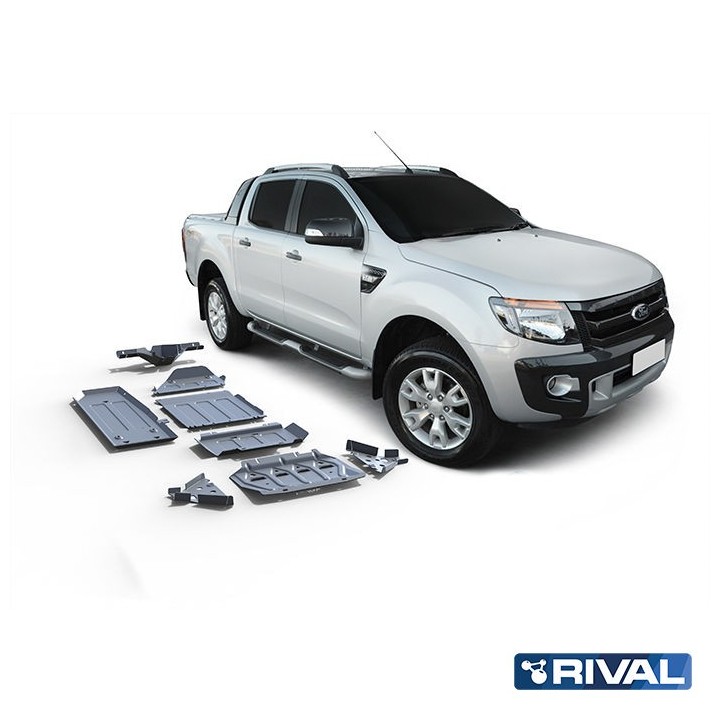 Zestaw osłon Rival — chłodnica, silnik, skrzynia, reduktor, bak, wahacze, dyferencjał — Ford Ranger 2011-2022