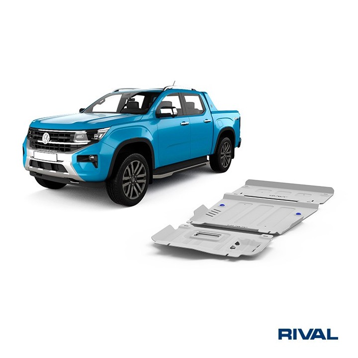 Zestaw osłon Rival — silnik, skrzynia, reduktor — aluminium 4 mm — Ford Ranger i Raptor, VW Amarok od 2022