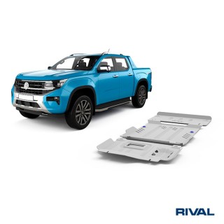Zestaw osłon Rival — silnik, skrzynia, reduktor — aluminium 6 mm — Ford Ranger i Raptor, VW Amarok od 2022