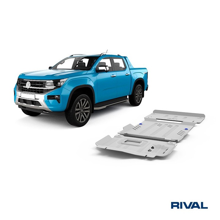 Zestaw osłon Rival — silnik, skrzynia, reduktor — aluminium 6 mm — Ford Ranger i Raptor, VW Amarok od 2022