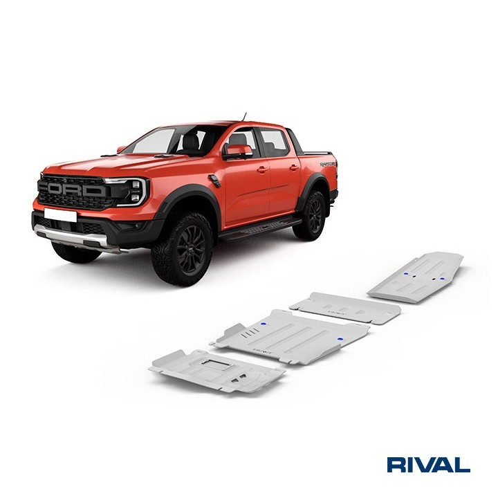 Zestaw osłon Rival 4 mm — silnik, skrzynia, reduktor, zbiornik paliwa — Ford Everest, VW Amarok od 2022