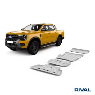 Zestaw osłon Rival 4 mm — chłodnica, silnik, skrzynia, reduktor — Ford Everest, VW Amarok od 2022