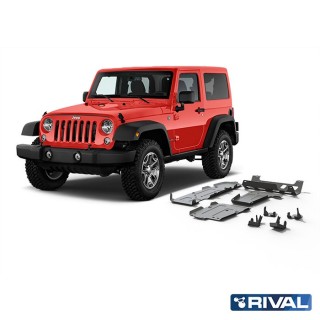Zestaw osłon Rival — silnik, skrzynia, wydech, zbiornik paliwa, wahacze przednie i tylne — Jeep Wrangler JL 4D 2018-2021