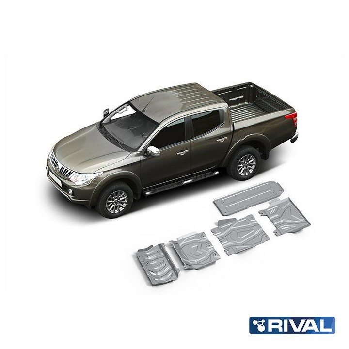 Zestaw osłon Rival 4 mm — chłodnica, silnik, skrzynia, reduktor, zbiornik — Mitsubishi L200, Pajero Sport - ujęcie 2