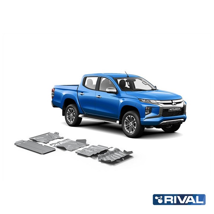 Zestaw osłon Rival 4 mm — chłodnica, silnik, skrzynia, reduktor, zbiornik — Mitsubishi L200, Pajero Sport - ujęcie 3