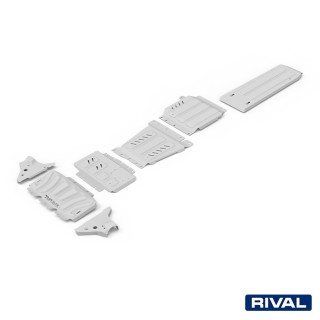 Zestaw osłon Rival aluminium 6 mm — chłodnica, silnik, skrzynia, reduktor, zbiornik, wahacze — Nissan Navara D23