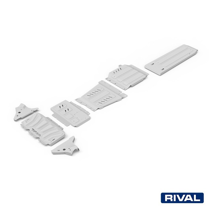 Zestaw osłon Rival aluminium 6 mm — chłodnica, silnik, skrzynia, reduktor, zbiornik, wahacze — Nissan Navara D23